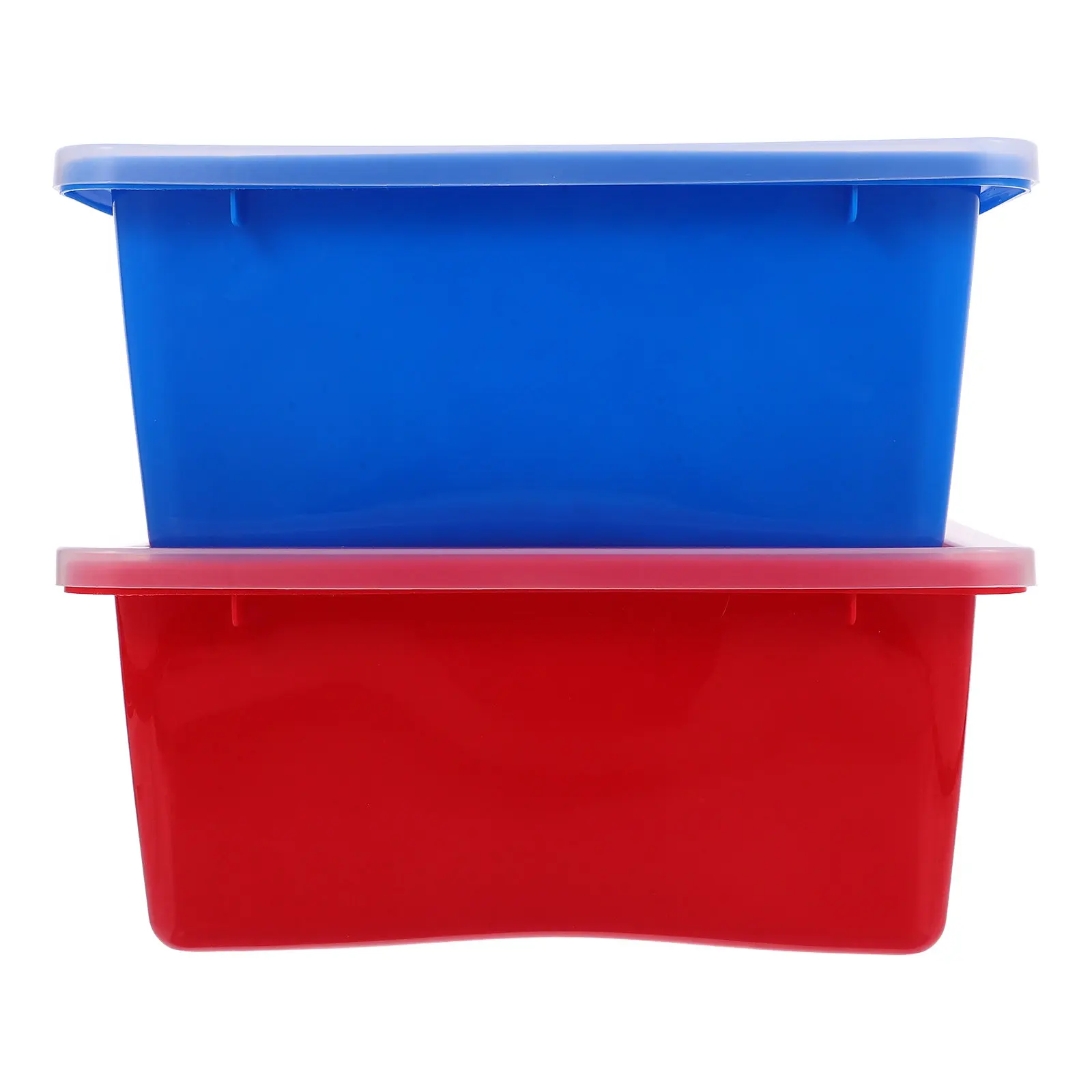 

Набор из 2 пластиковых контейнеров для хранения с прозрачными крышками, штабелируемые, большой вместимости, органайзеры для детского сада, класса, игровой комнаты