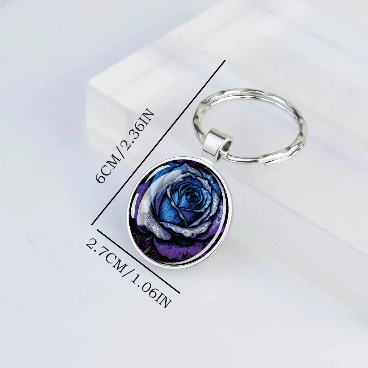 1PC Rose Pattern Hanging Decoration,Suitable for Bag Decoration;Glass Ball Inlaid Pendant,Suitable As A Gift for Holiday Parties