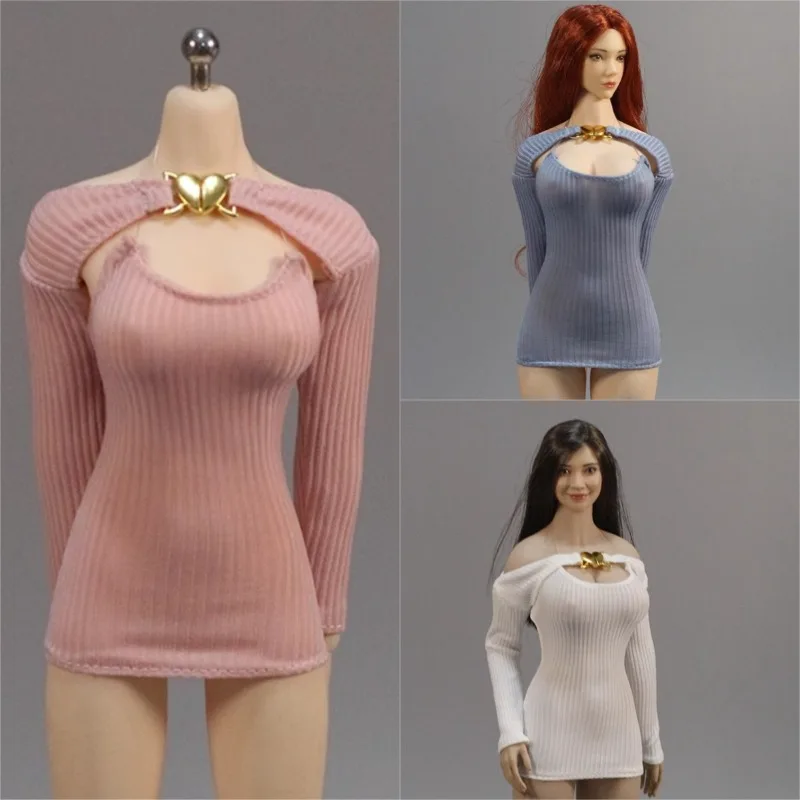 DMTOYS 1/6 Scale ตุ๊กตาหญิงแขนยาวผ้าคลุมไหล่ชุดชุดเสื้อผ้าสําหรับ 12 "PH TBL 42 53 10 ตัวเลขการกระทํา Body