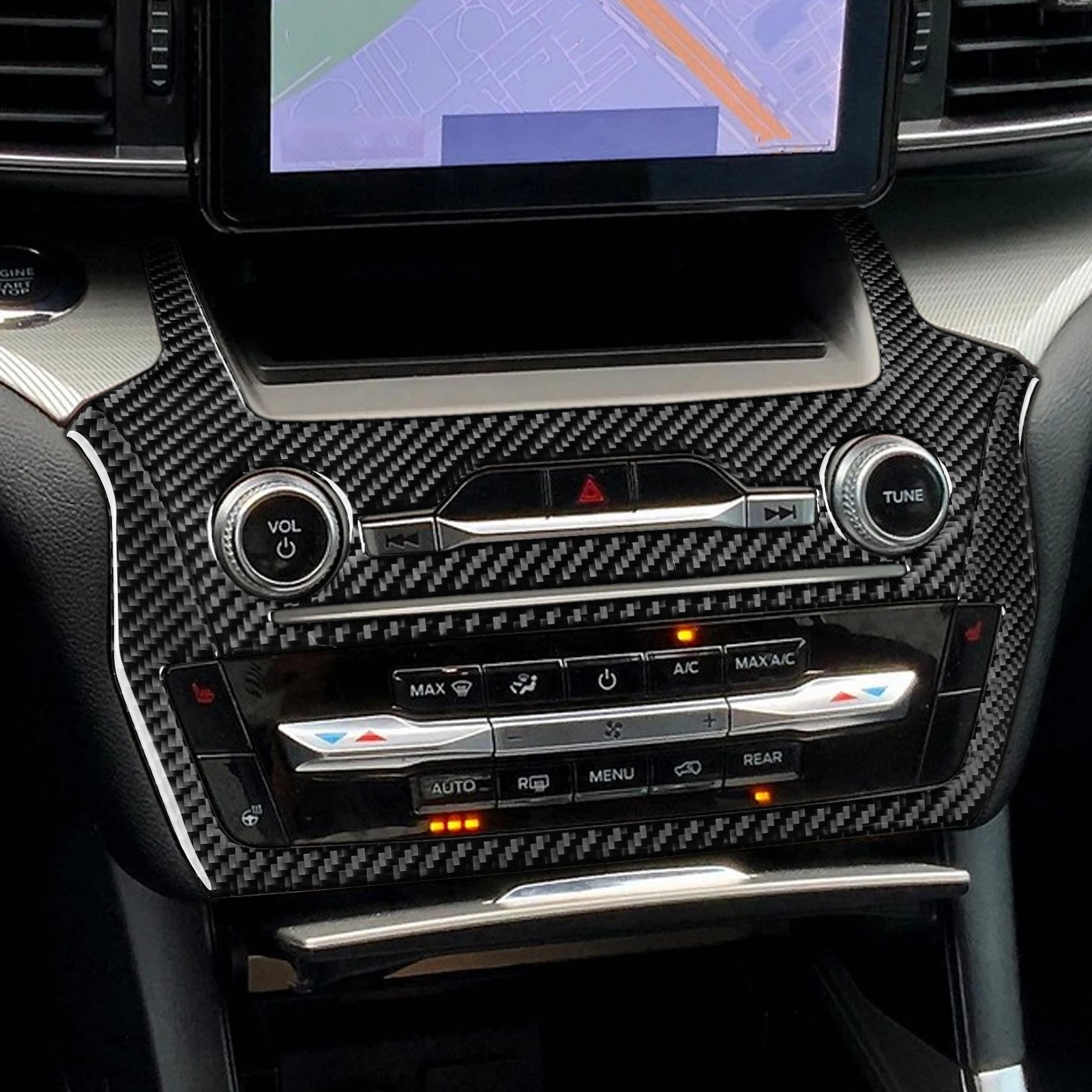 

Carbon Fiber Center Console Panel Decals Car Accessories Interior Cover Trim Sticker Modification For Ford Explorer 2020—2023