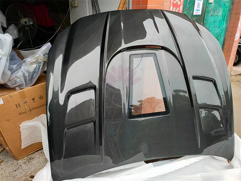 High quality genuine carbon fiber transparent glass hood for Maserati Quattroport 13-18 car body kit