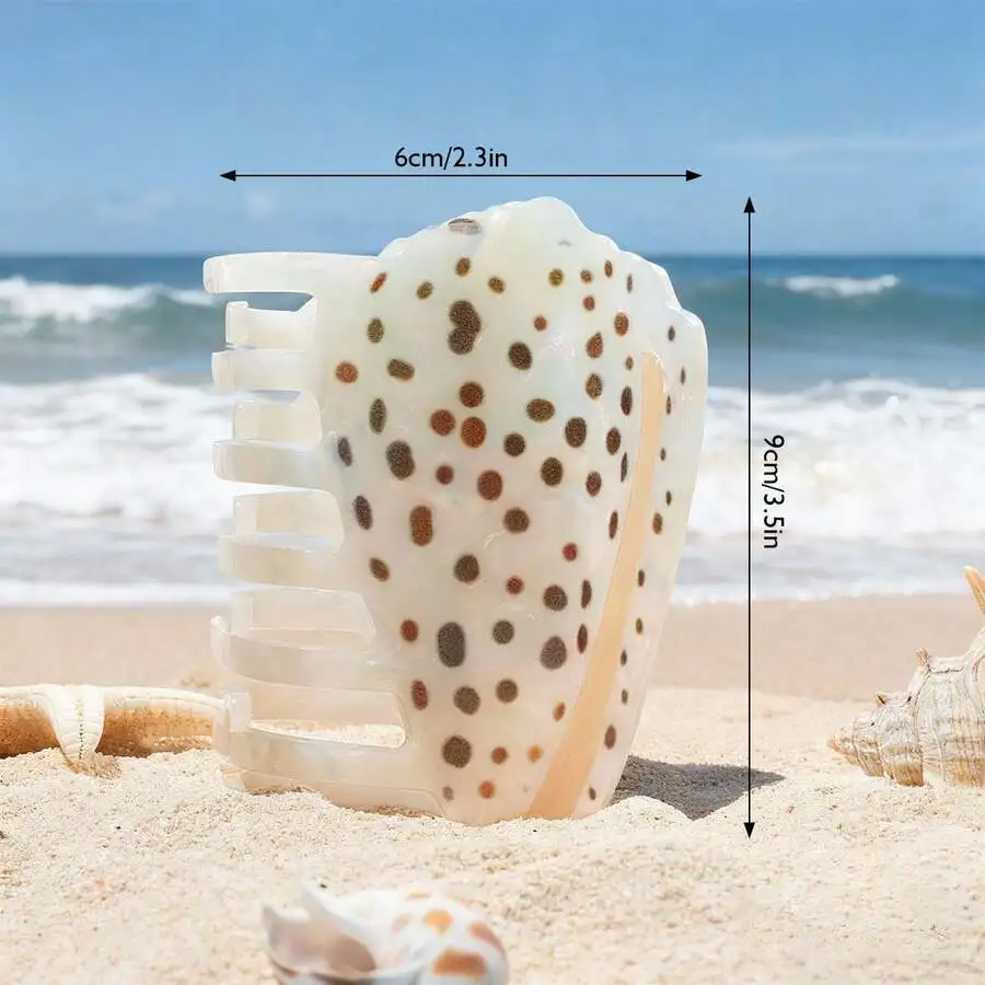 

Womens Shell Pattern Acetate Hair Claw Clip Beach Vacation Festival Fashion Accessory