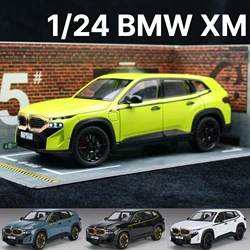 Carro de brinquedo off-road BMW XM SUV para crianças, modelo miniatura de liga diecast, rodas livres, luz e som puxáveis, presente para coleção menino, 1:24