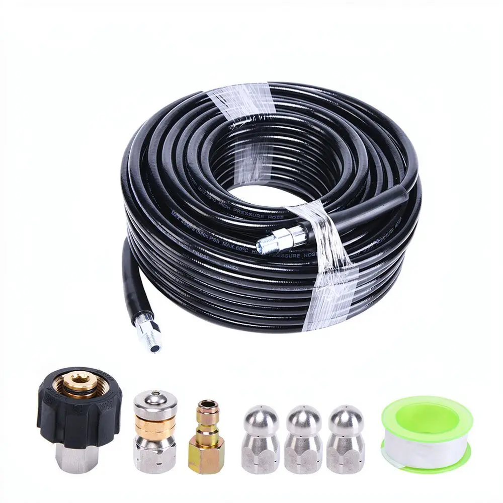 High Pressure Water Sewer Cleaner Kit For Pressure Washer Hose Extension Pipe Dredging Nozzle Drain Maintenance Accessory
