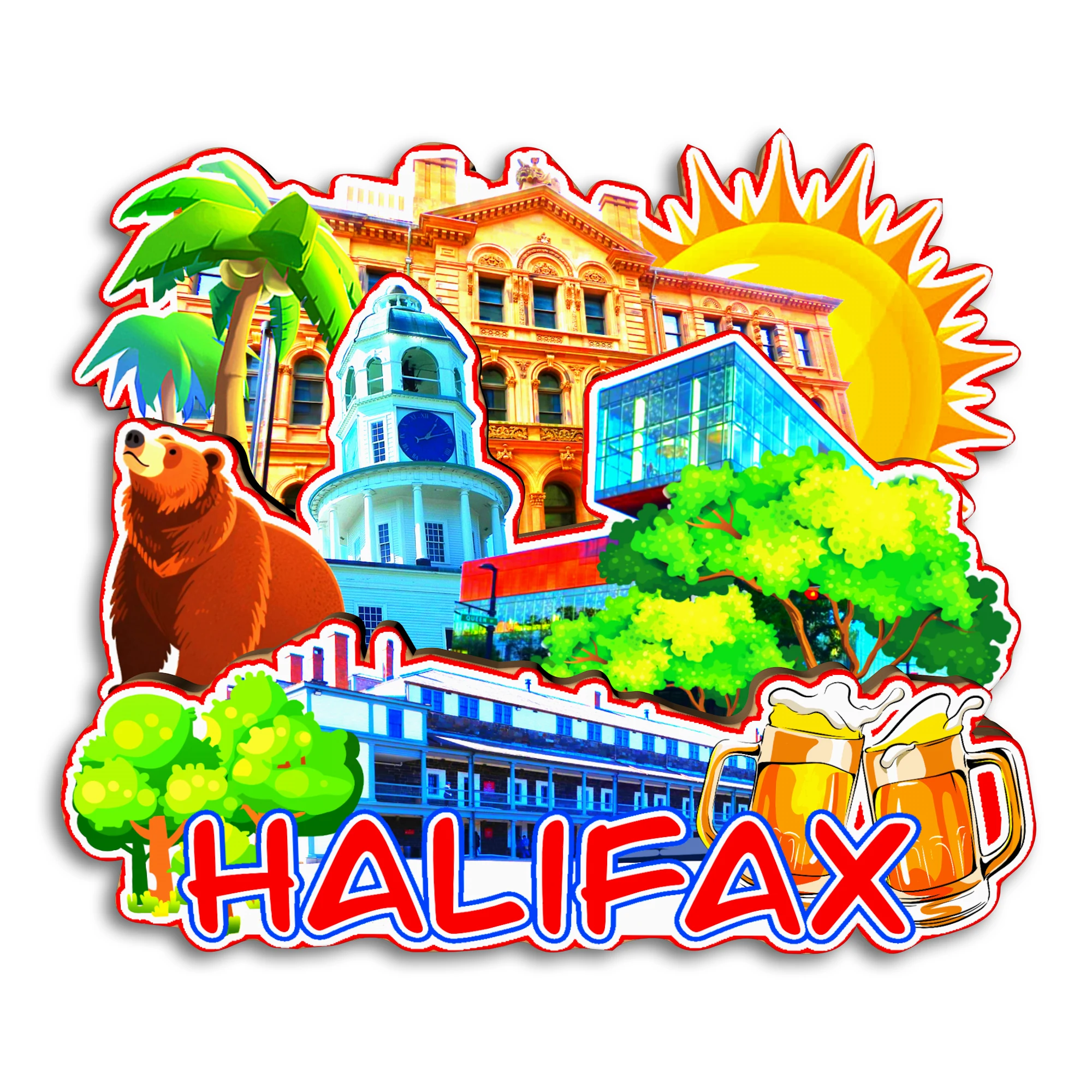 أوتاوا هاليفاكس جاسبر وينيبيج بانف كندا كاليفورنيا الولايات المتحدة الأمريكية مغناطيس الثلاجة هدية تذكارية للسفر هاندماردي ثلاجة مزخرفة #4