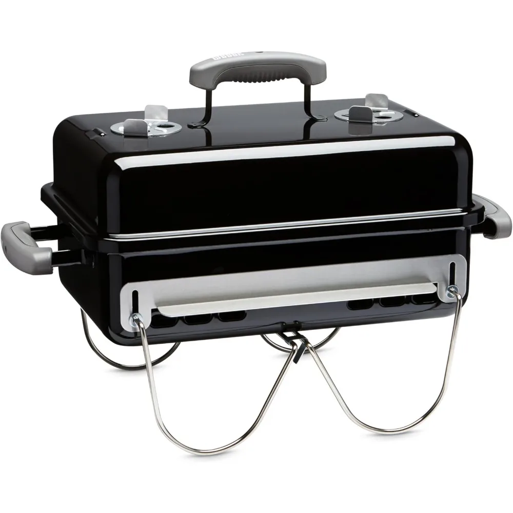 Grill à charbon de bois portable pour la cuisine en plein air, design compact, facile à transporter et à utiliser