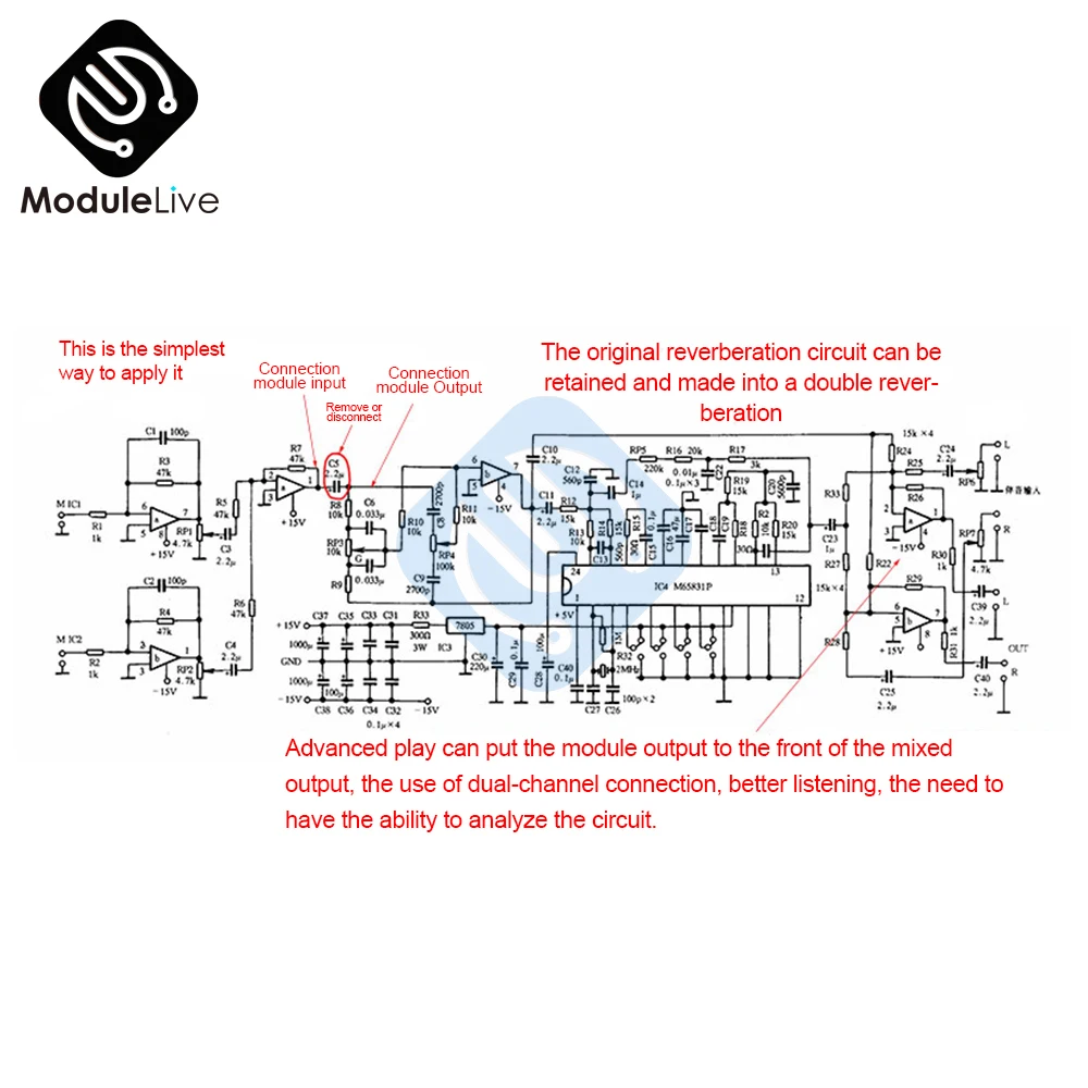 High Quality DSP Digital Reverberation Karaoke Reverb Board KTV Mixer Effector Anti-Whistling Module Multi-Sound Effects