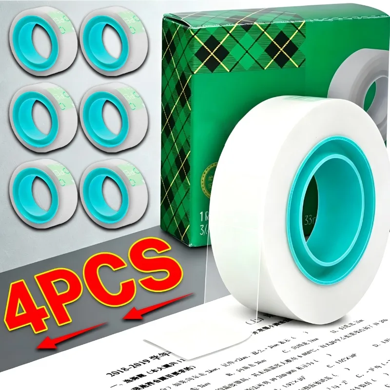 2/4Rolls Matte Hand-Tearable Tape Office Tape for Home and School 4.3cm Multifuntion High-viscosity Invisible Correction Tape