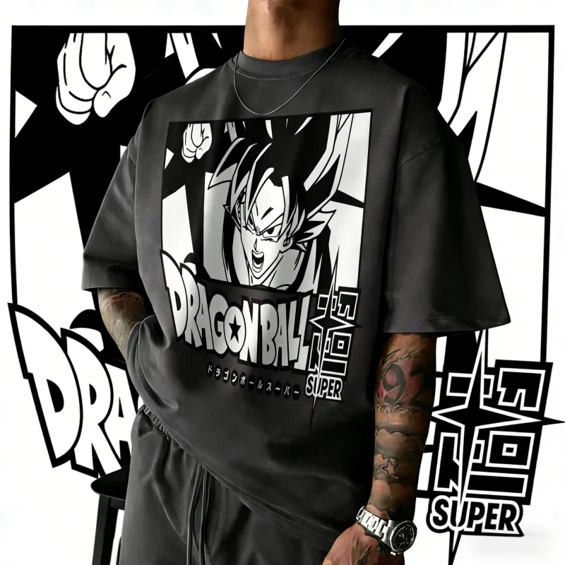 2026 Neues Sommer-T-Shirt zum 40. Jubiläum von Dragon Ball, Kakarot, 100 % Baumwolle, Anime-Print, Übergröße, lässige Streetwear, Unisex, Y2K