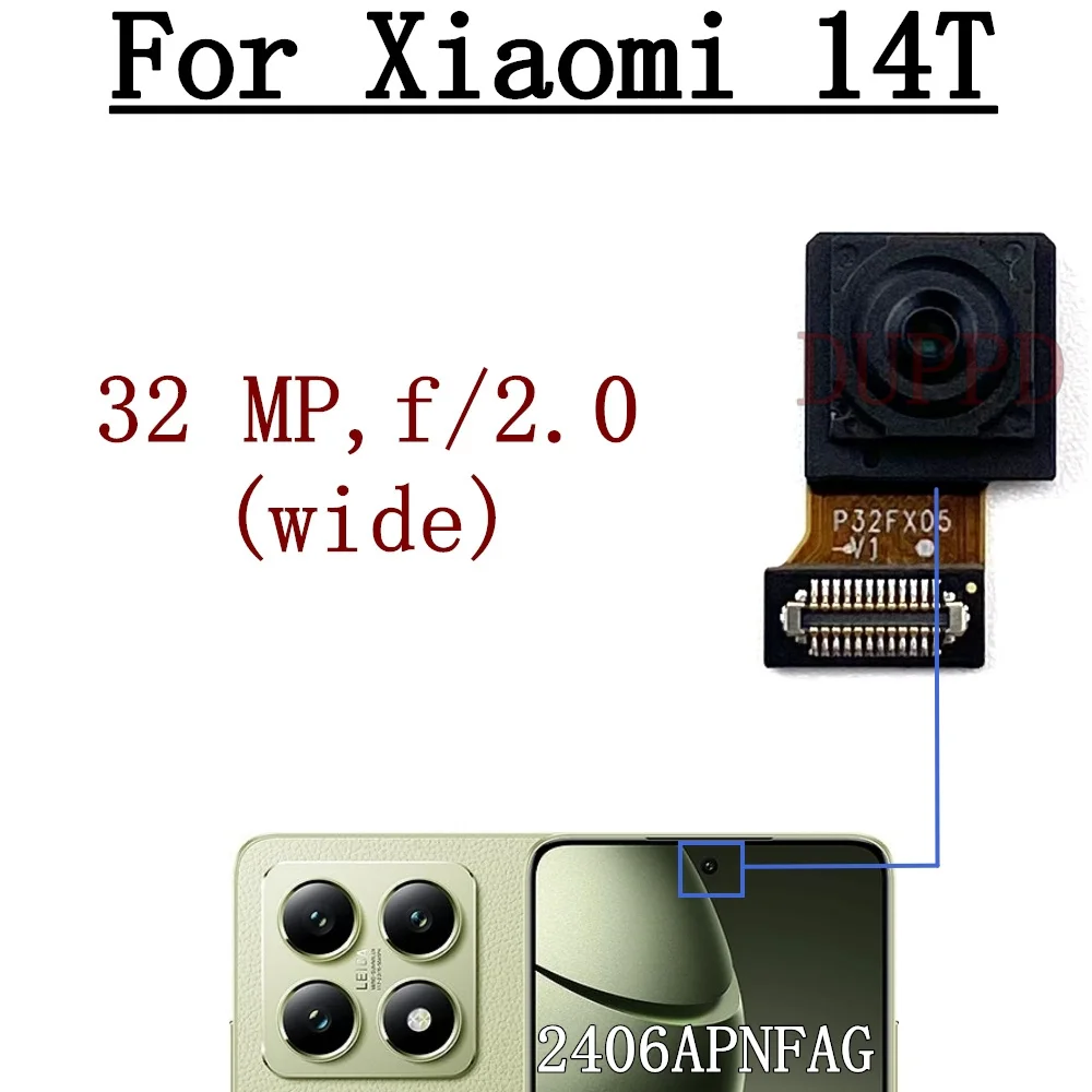 Rear Front Camera For Xiaomi 14T 2406APNFAG Frontal Selfie Back Backside Camera Module Mi 14T