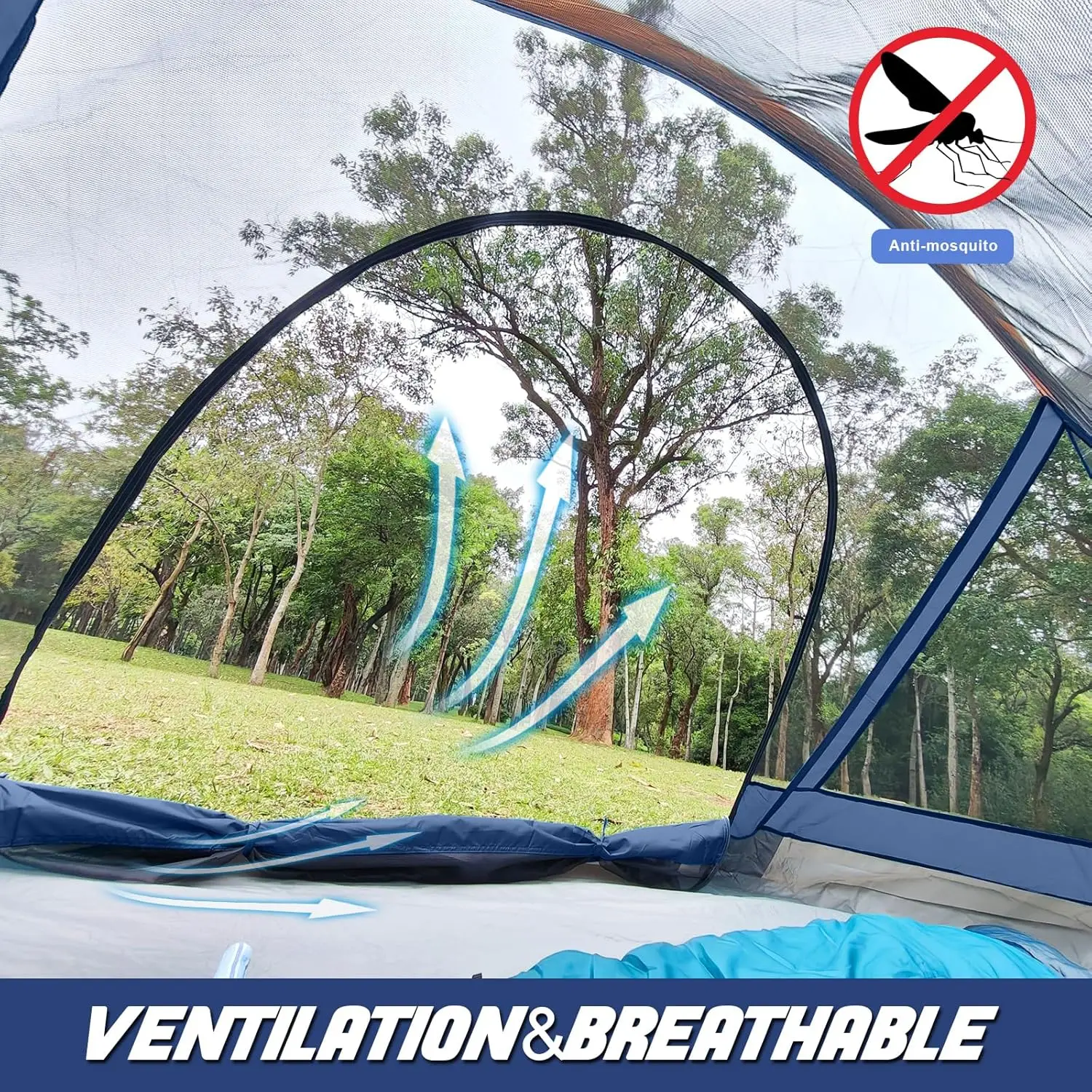 Tente de camping imperméable et coupe-vent avec mouche anti-pluie, installation facile, tentes bretonnes portables pour le camping, 4 hypothèques