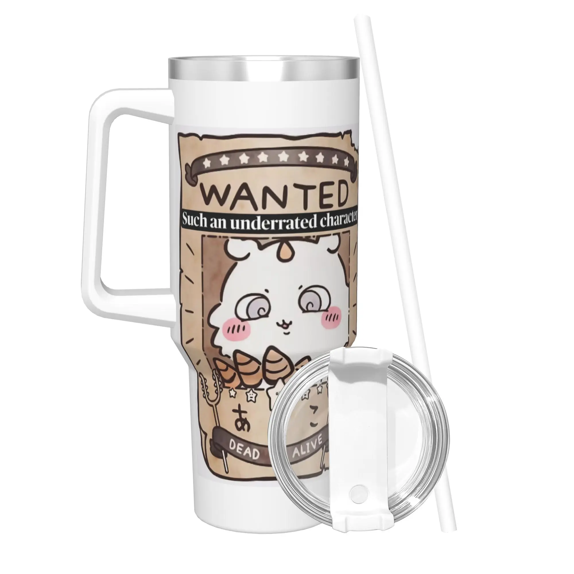 Stainless Steel Tumbler Chiikawas Wanted Dead Or Alive Manga Coffee Mug  Keep Heat Cold and Hot Car Mugs Camping Water Bottle
