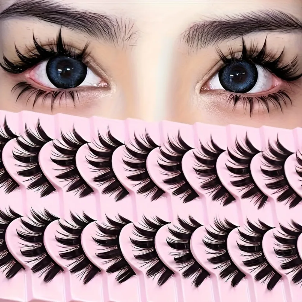 10 Paar dicke künstliche Wimpern für mehr Volumen – wiederverwendbares, formaldehydfreies Kunstwimpern-Set für die Make-up-Anwendung