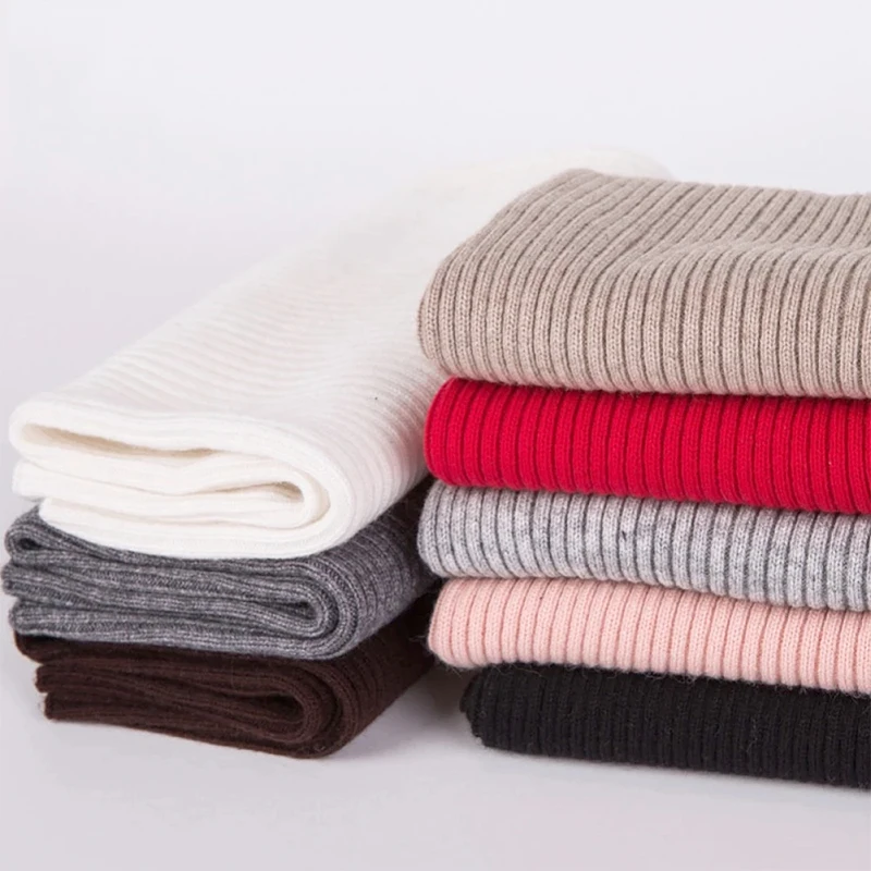 Women Cashmere Knit Ring Scarves 42cm Neck Warmer Solid Color Wool Comfort False Collar Female Winter One Loop Scarf