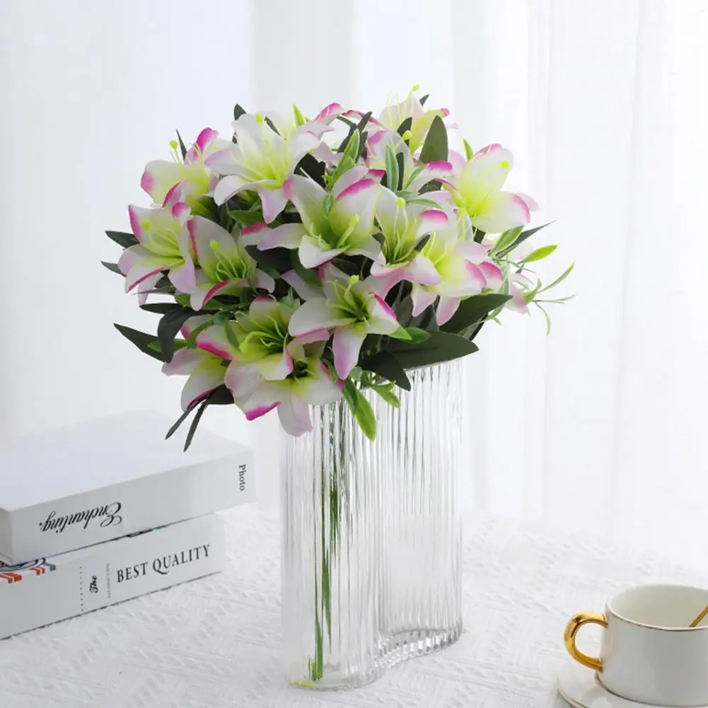 Fake Flower Emulational Artificial Flower Faux Silk Scene Setting  Vivid Home Decorative Fake Flowers