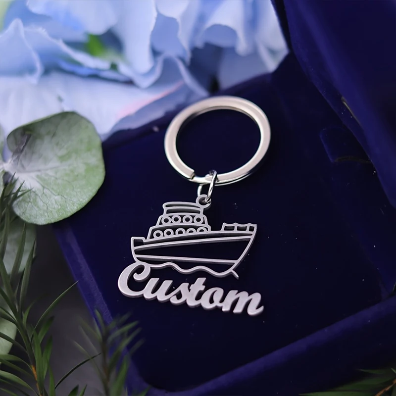 

Personalized Steamship Keychain Exquisite Elegant Font Custom Name Suitable For Sailors Ship Owners Maritime Professionals Gifts