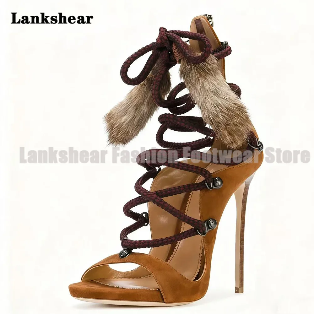 Pluszowe sandały z koralikami, letnie sandały z odkrytymi palcami, sandały gladiatorki z paskami, damskie buty z okrągłym noskiem, sandały imprezowe, sandalias de mujer verano