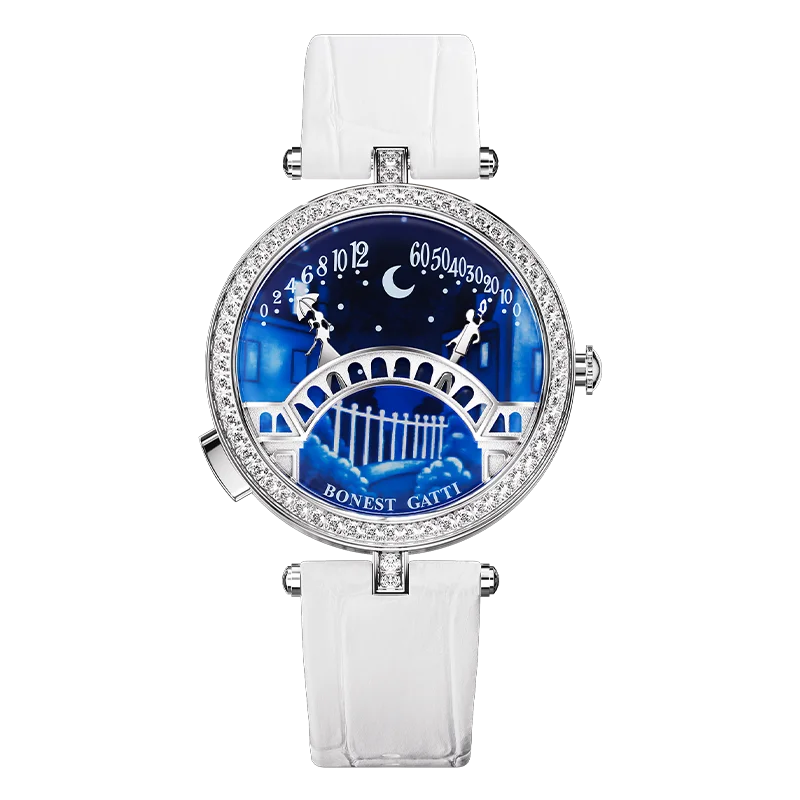 BONEST GATTI Brand 3004 Fashion Women's Watch Quartz Wristwatch Bridge Of Lovers Dial Stainless Steel Case Watches for Women