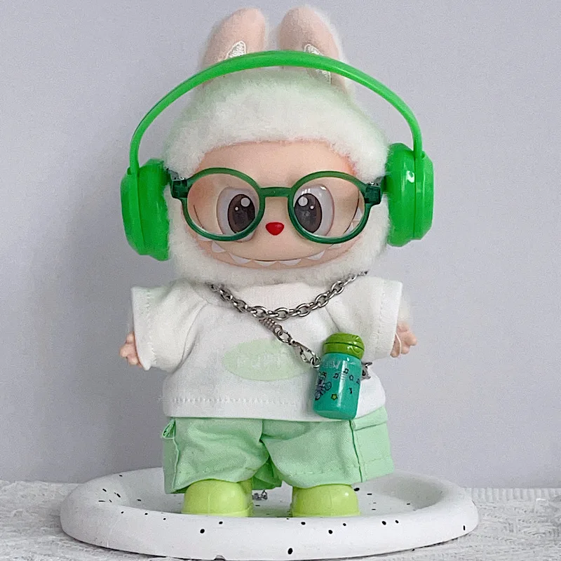 

Labubu 15/17cm Doll Outfit Set Macaron Color Headphone & Sporty Wear - Purple/Green/Pink Ensembles