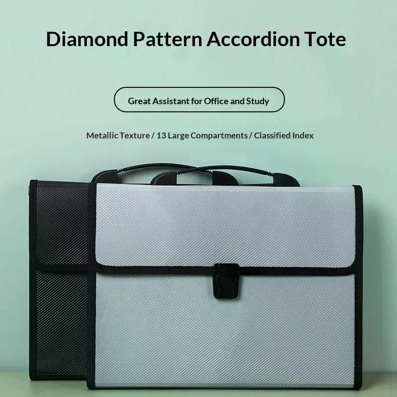 Long Document Organizer Portable Accordion Bag Expandable Multi Layer Business Office Folder Combo Pack