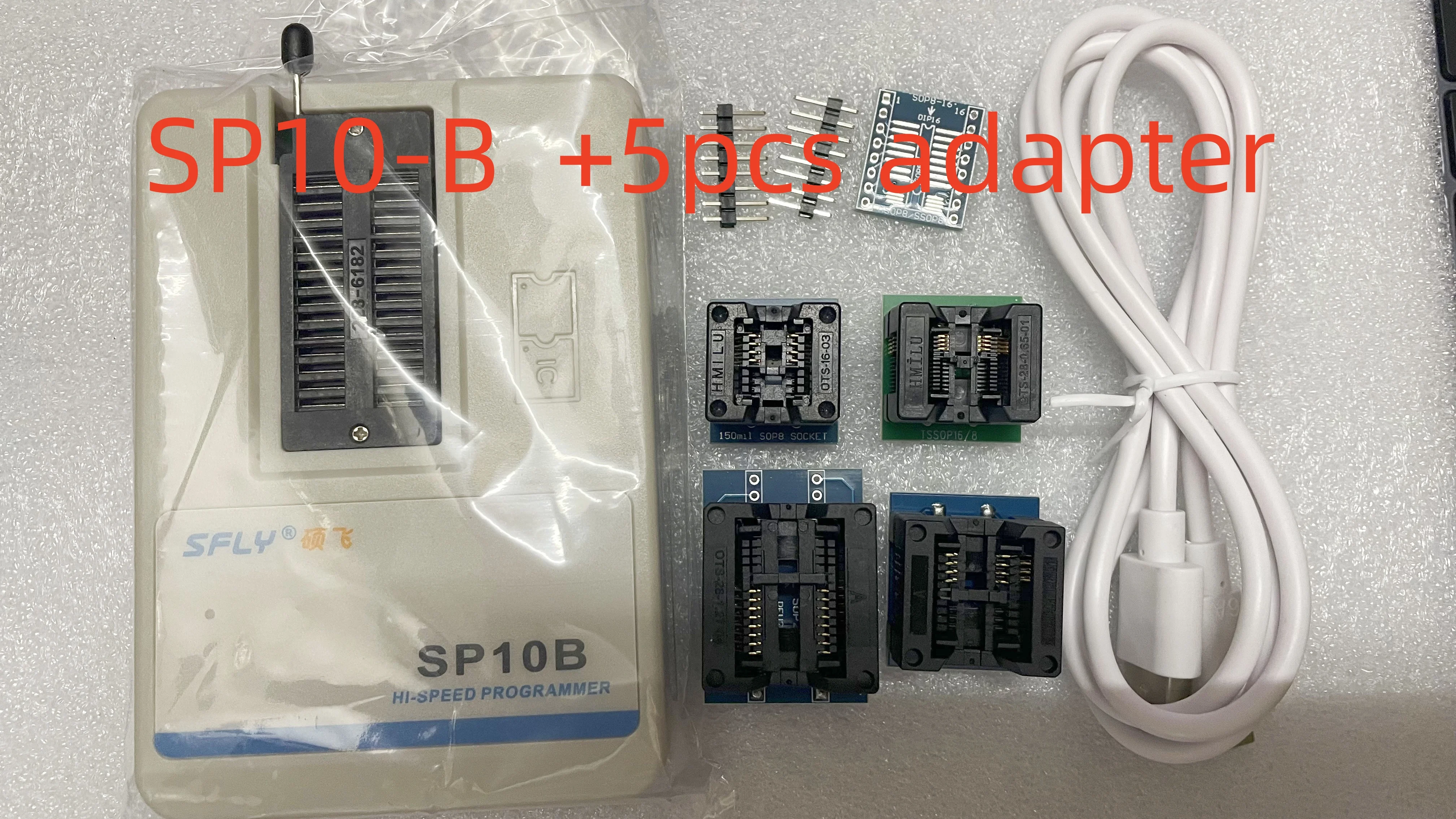 SOFI SP10-B 고속 USB 프로그래머 + 5cs 어댑터 (93, 24, 25, BR90, 플래시 eeprom), 5000 개 이상의 칩도