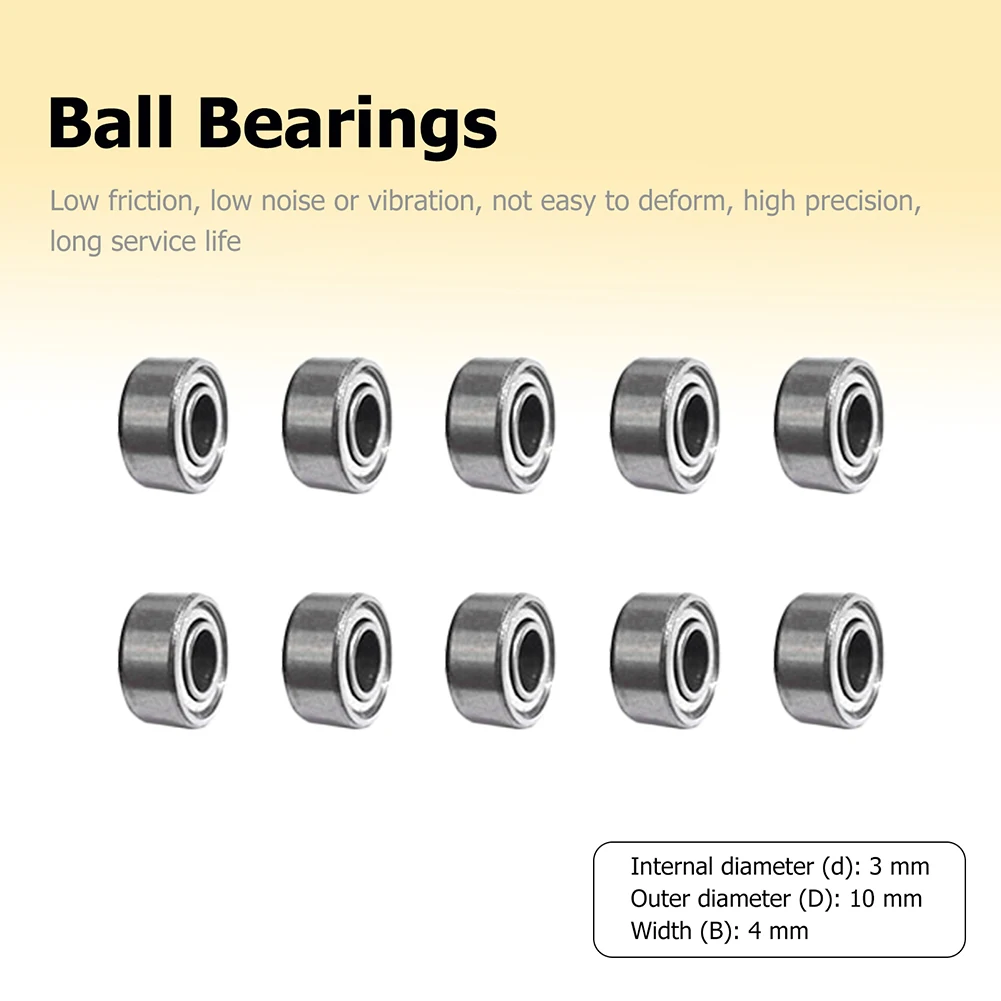 10pcs Inline Roller Skate Bearing 3x10x4mm 623zz Roller Skate Bearings Carbon Steel Mute Ball Bearing Deep Groove for Skateboard