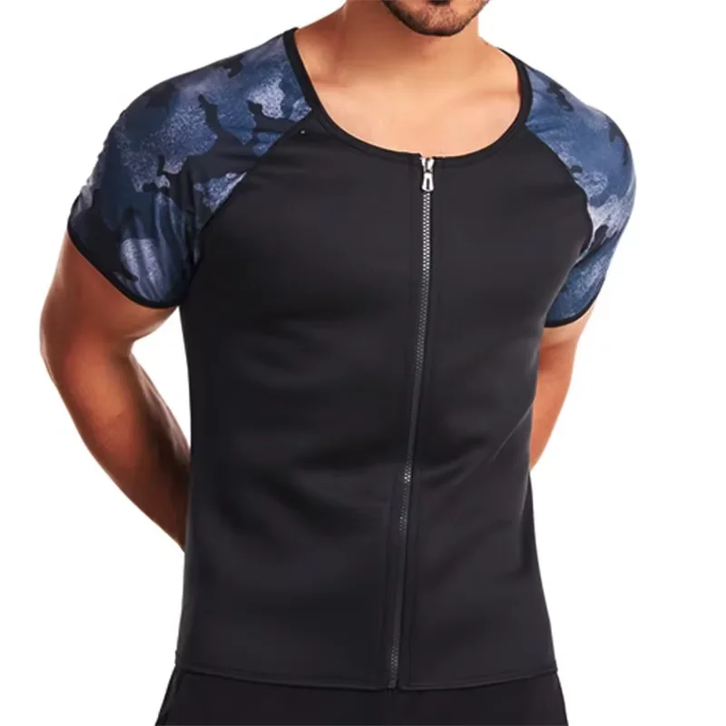 Men Trainning Exercise T-shirts Sportswear Workout Fitness Clothes Compression Short Sleeves Sauna Effect Sports Tees Tracksuits