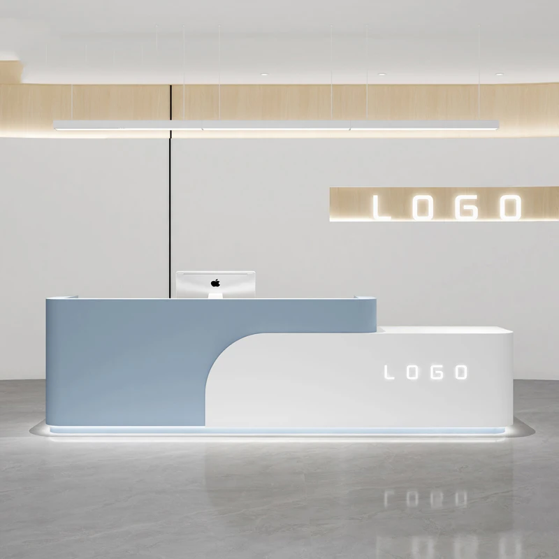 

Siting Computer Reception Desks Closet Service Mobile Information White Desk Hospital Luxury Recepcion Mostrador Salon Furniture