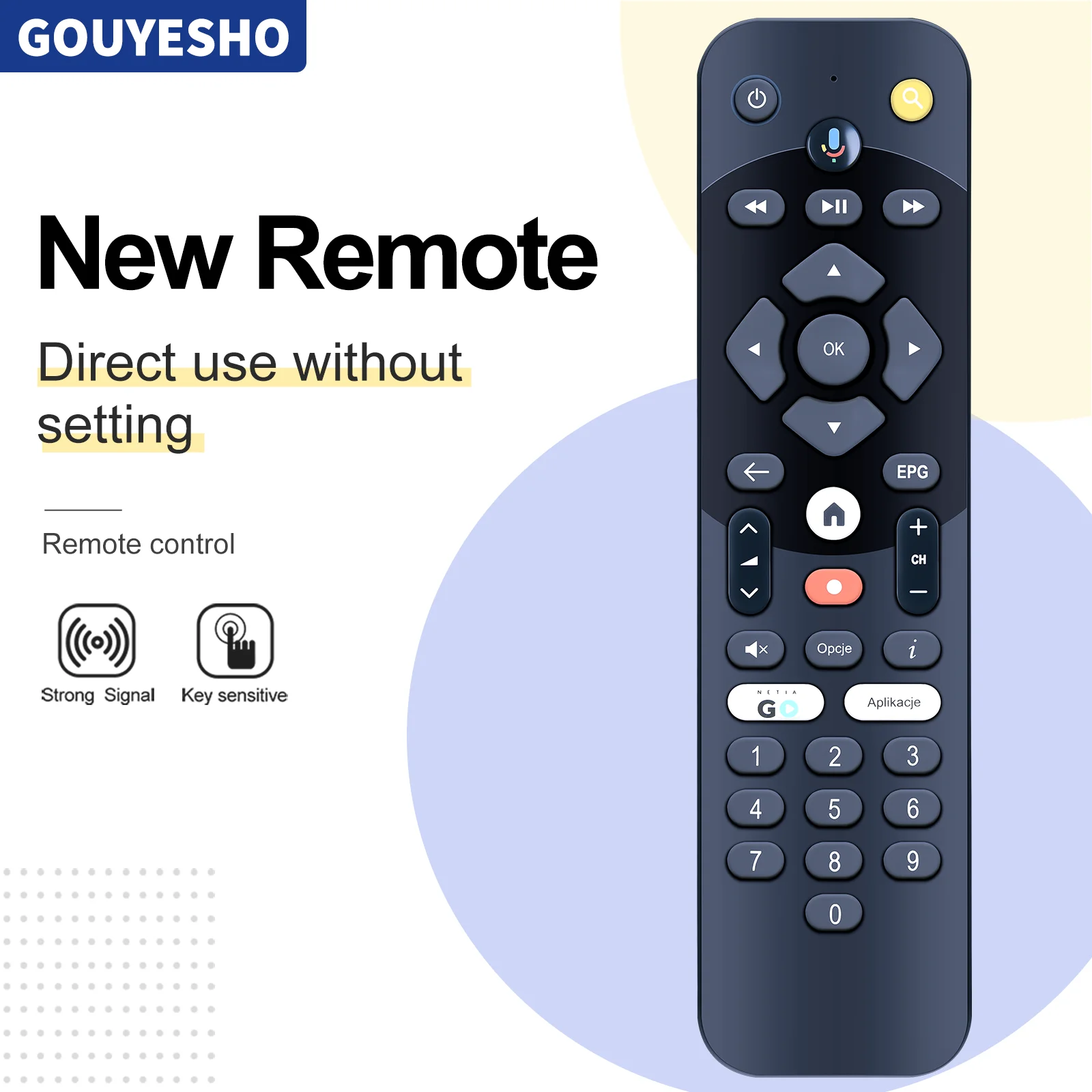 

New Remote Control for NETIA GO APLIKACJE RC4523402/01BR TV BOX