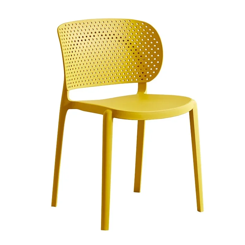 Durable thickened plastic chair, Nordic backrest hole chair, library reading chair, milk tea shop, 5 fast food glue chairs