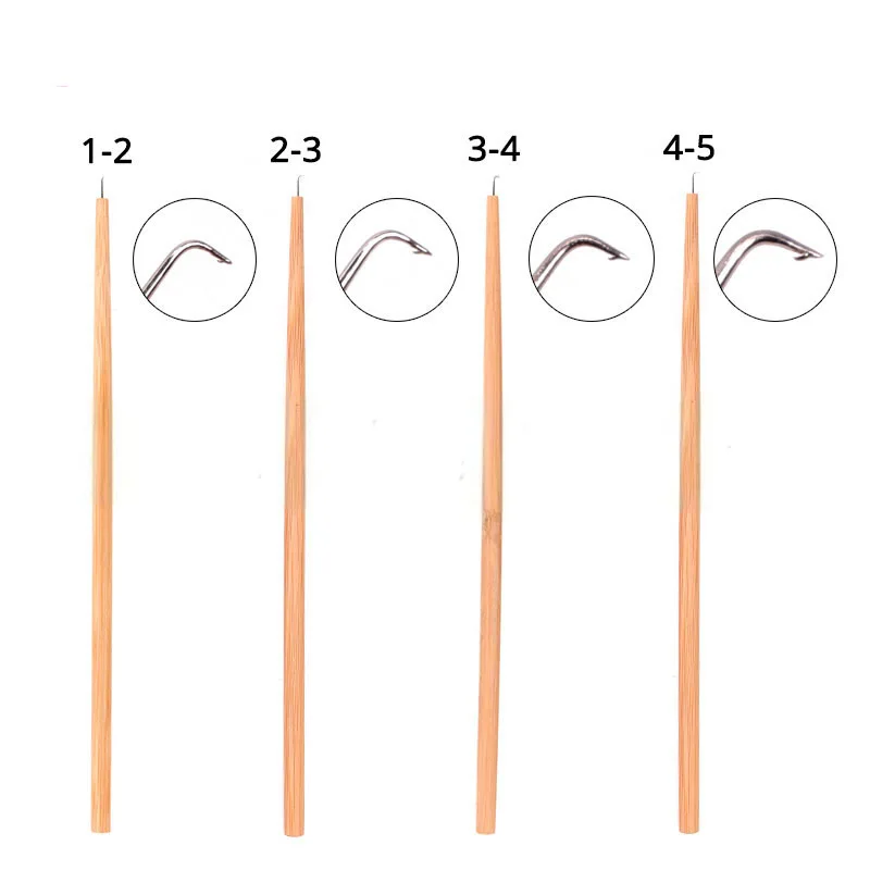 

Набор из 4 размеров вентиляционных игл для париков с деревянной ручкой, инструменты для изготовления париков, для работы с кружевными париками, наращивания волос, плетения и ремонта, крючок для вязания