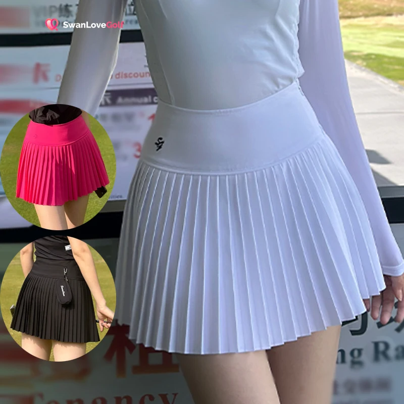 

SG Golf Short Skirts for Women Fashionable Slim Sports Tennis Skirt High Waist Pleated Skorts Ladies Korean Golf Clothing