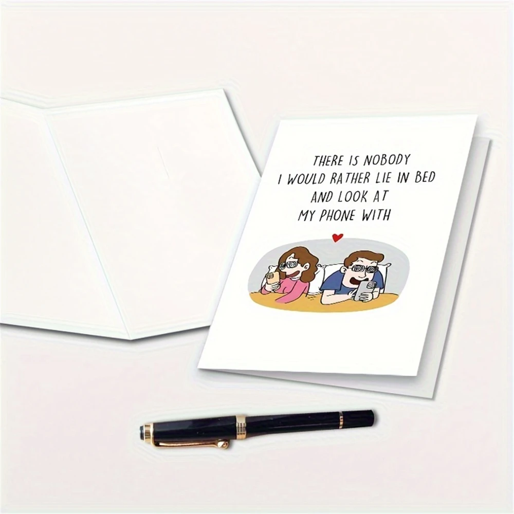 1pc,Funny Birthday Card for Wife Husband, Humorous Anniversary Card for Men Women, Cute Love Card for Boyfriend Girlfriend, Lie