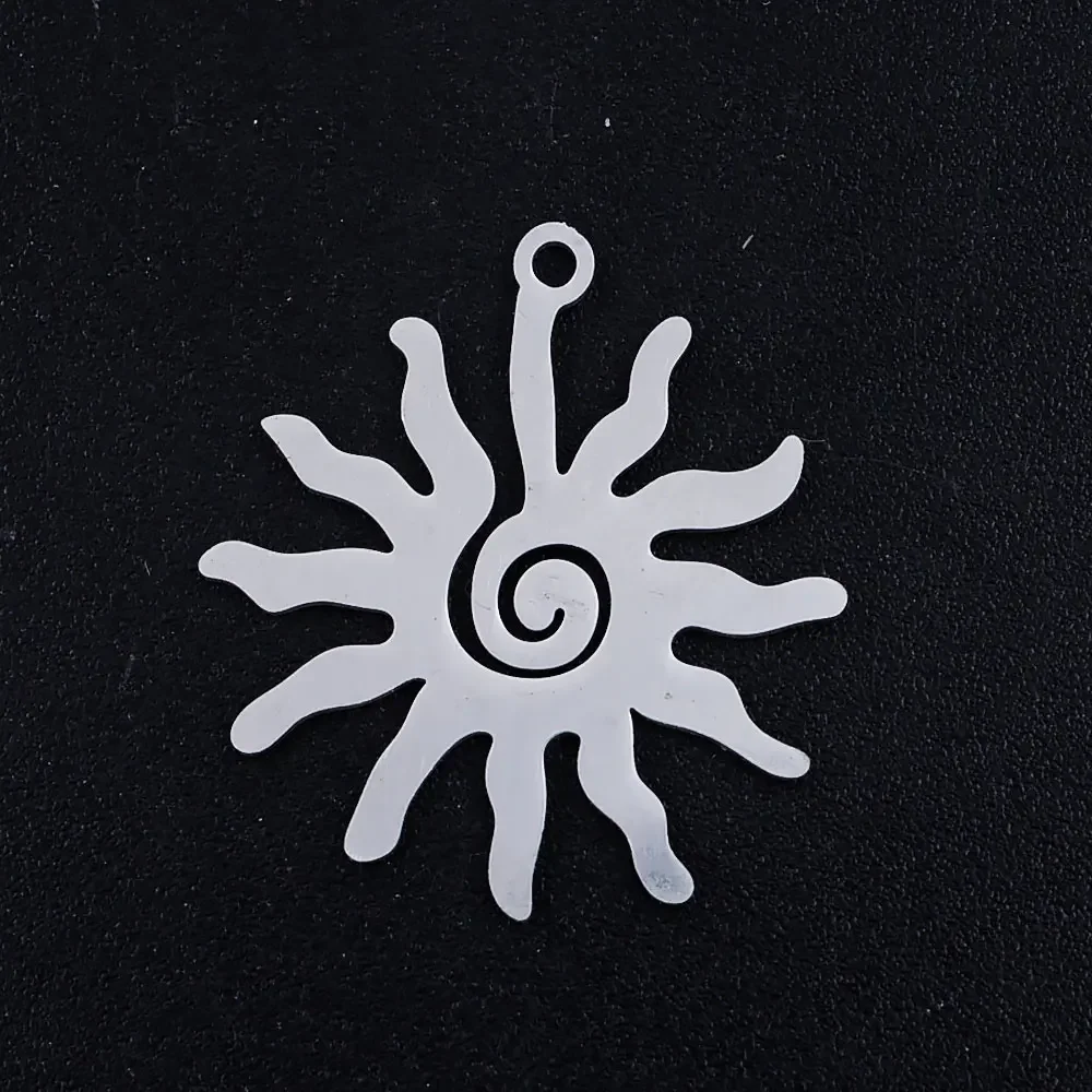 5pcs/lot Spiral Sun Stainless Steel Jewelry Pendant DIY Charms Wholesale Pendants for Necklaces Making Never Rust Factory Store