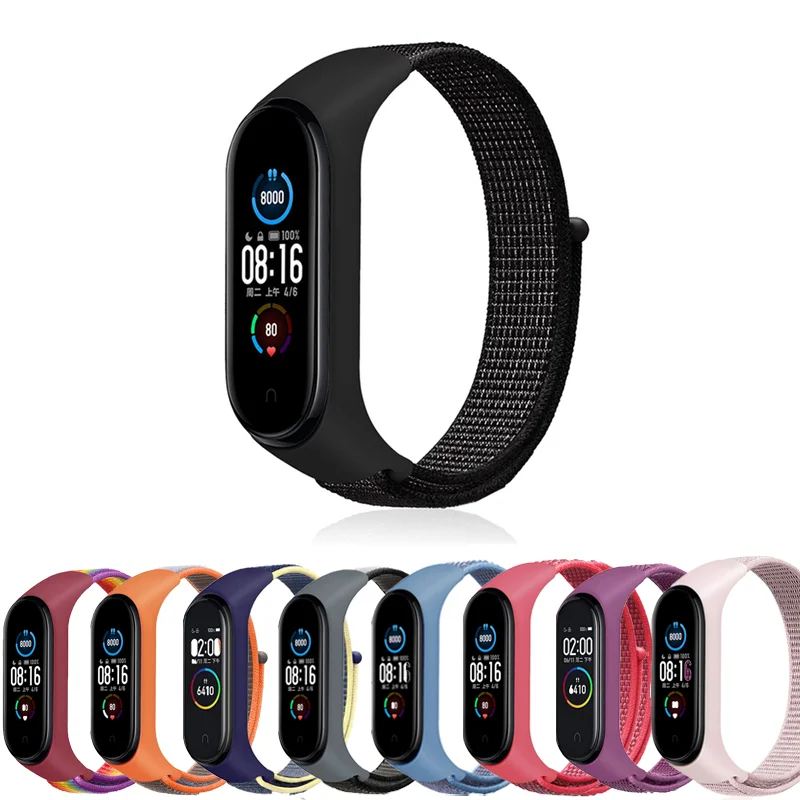 Nylon Loop Strap For Xiaomi Mi band 5 6 7Breathable Comfortable Wristband Replacement Sport SmartWatch Colorful Wristband