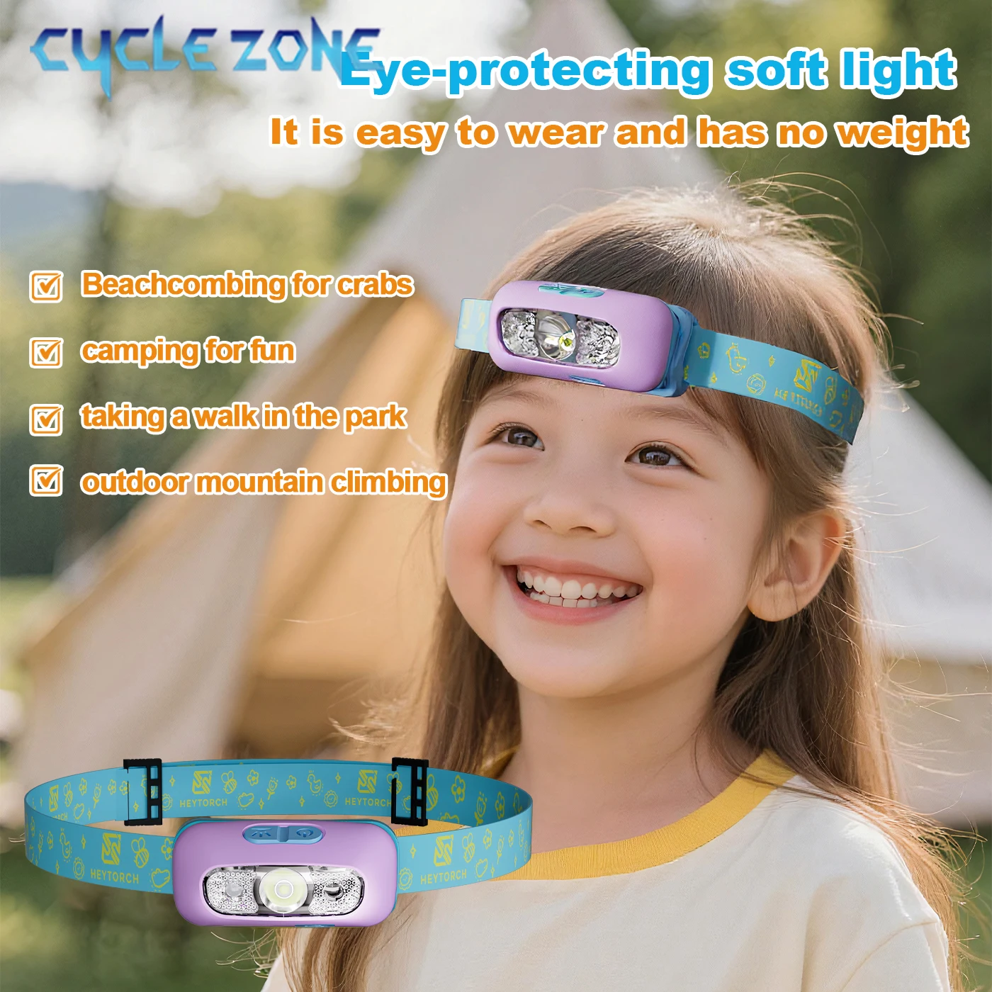 

Child's Headlight Type-C Rechargeable Ultralight Kids Head Flashlight Induction Headlamp Outdoor Fishing Camping Emergency Light