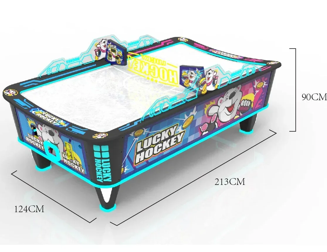 New product cartoon polar bear curved air hockey 2 players coin operated air hockey table game machine for amusement center