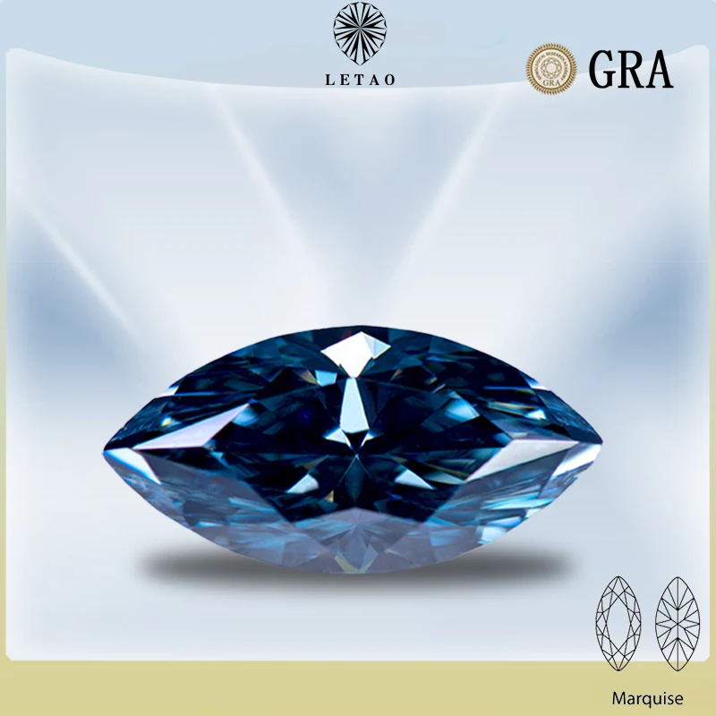 

Moissanite Stone Marquise Gray Color Gemstone for Jewelry Making DIY Ring Necklace Earrings Main Materials with GRA Certificate