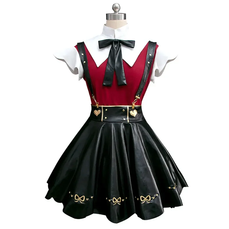 NEEDY GIRL OVERDOSE Cosplay Costume Game needy girl overdose Cosplay Black Faux Leather Skirt White Bright Skirt wig