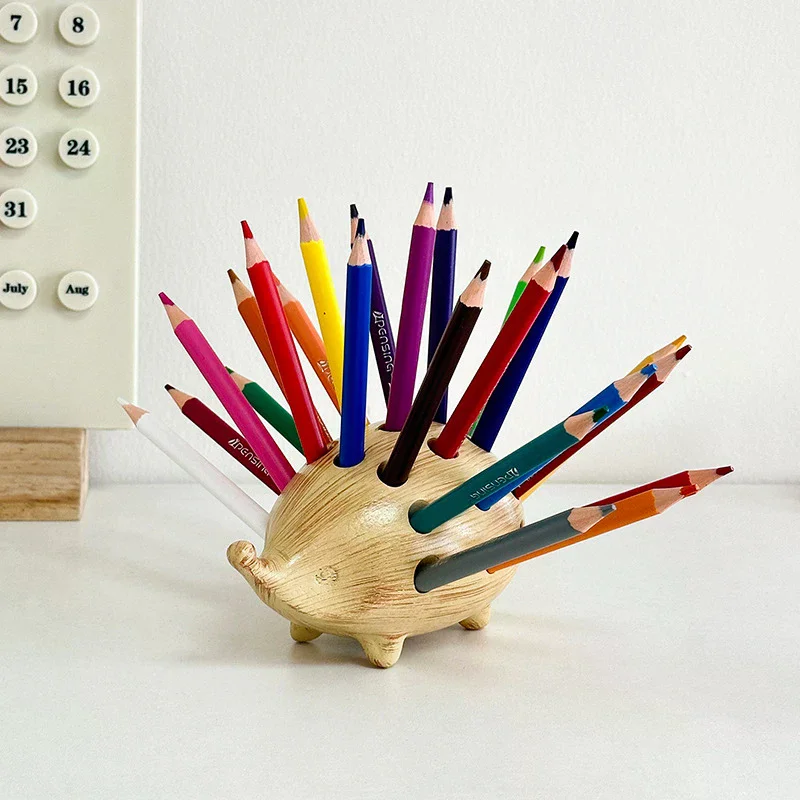 Portapenne Scatola portaoggetti per matite a forma di riccio per studenti e ornamenti decorativi per desktop da ufficio