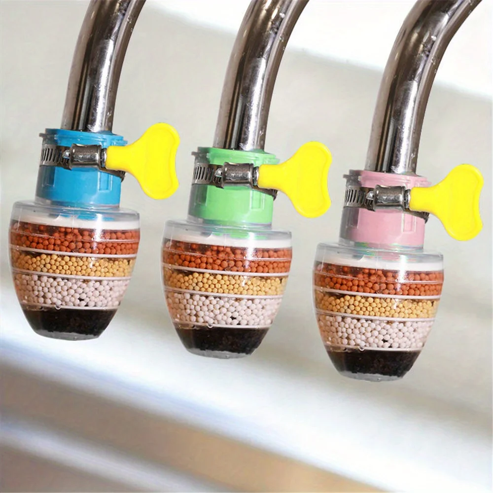 1pc 5-layers Purifier Tap Activated Carbon Cleaning Filtration Shower Head Nozzle Filter Water Saving Kitchen Faucet Bubbler