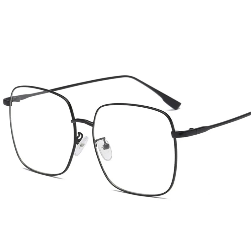Big Frame Square Myopia Lens Women Diopter Eyeglasses Metal Pink Frame Nearsighted Glasses Prescription 0 -0.5 -0.75 To -4.0