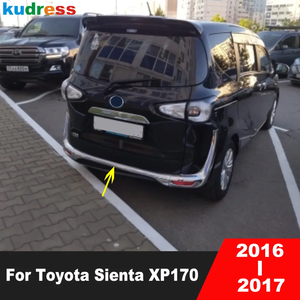 

Для Toyota Sienta 2016 2017 2nd Ge XP170 Хромированная крышка заднего нижнего бампера, накладка на заднюю противотуманную фару, лицевая панель, автомобильные аксессуары