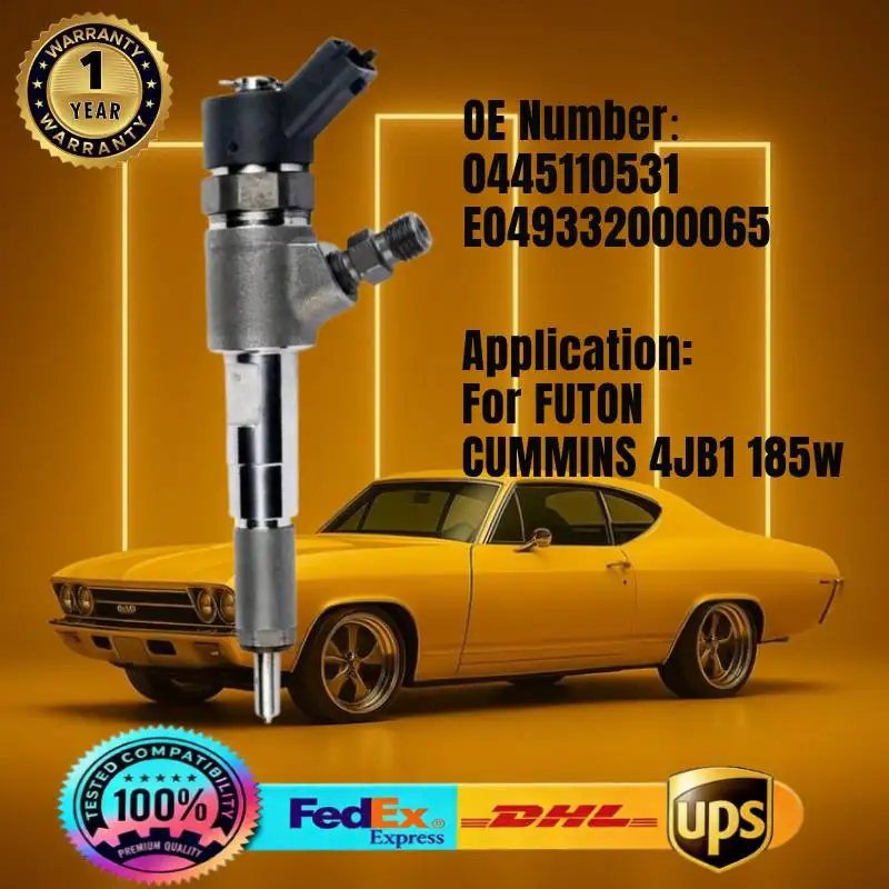 

0445110531 E049332000065 Common Rail Fuel Injector for FUTON CUMMINS 4JB1 185w