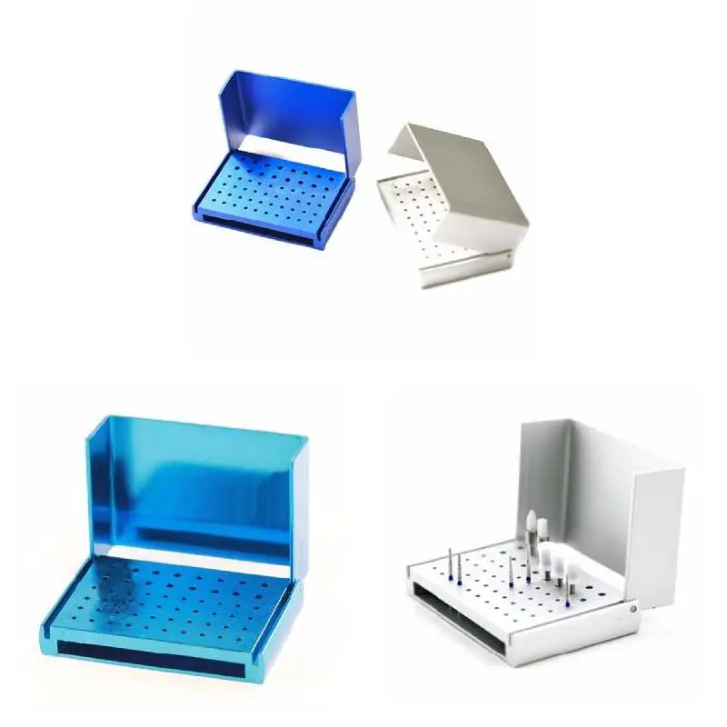 1 Pc 58 Holes Dental Bur Holder Stand Autoclave Disinfection Box Case Dental Bur Holder Box  Case 1pc Dental Burs Accessories