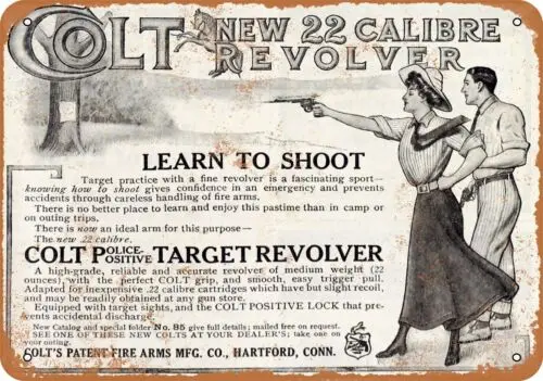 Metal Sign - 1910 Colt .22 Revolver - Vintage Look Reproduction