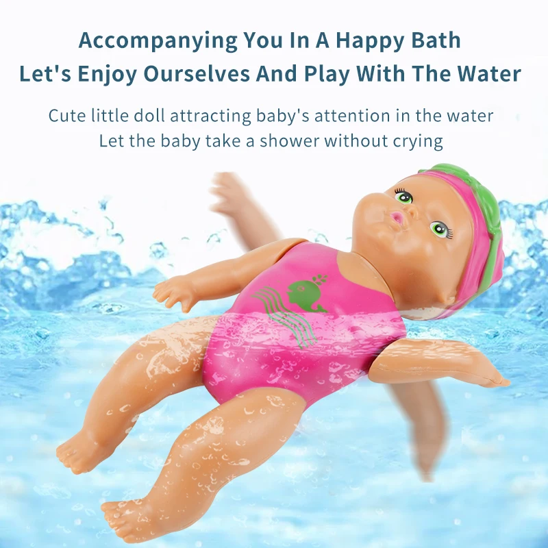 Fun swimming doll simulation wind-up doll model children's bathing and bathing bathroom toys