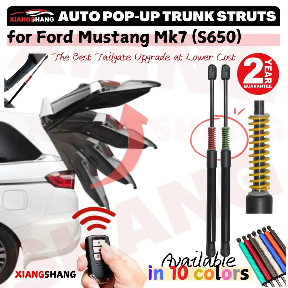 Auto Pop-Up Trunk Struts for Ford Mustang Mk7 S650 Coupe With Original Spoiler Automatic Opening Gas Lift Supports with Springs