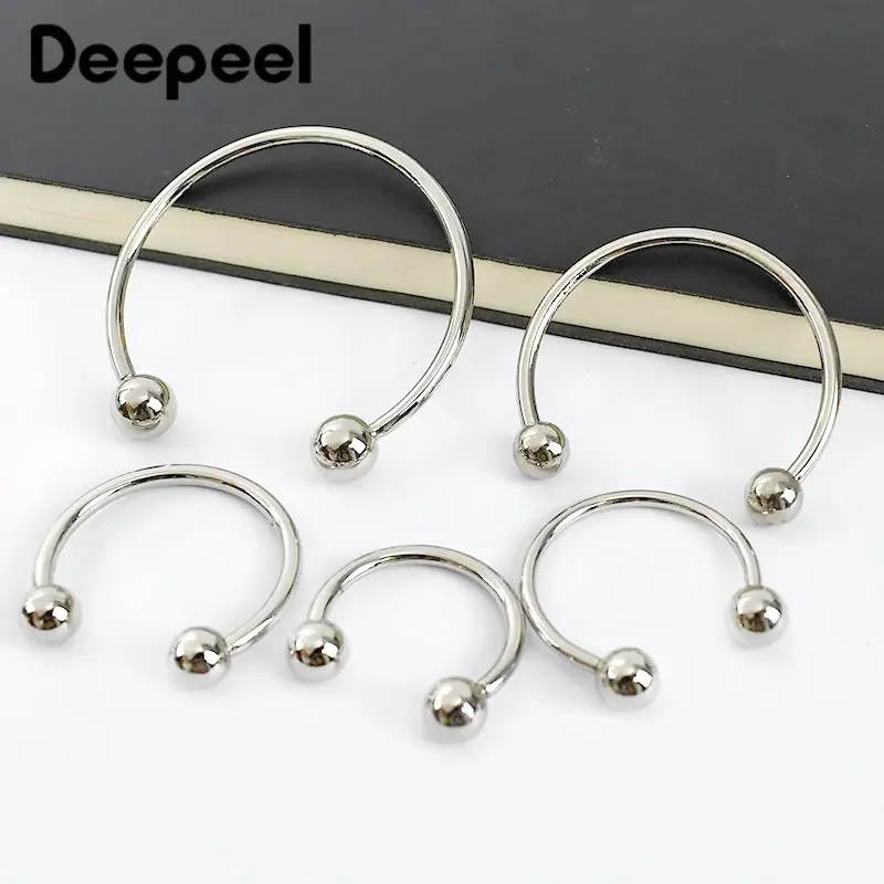 5/10Pcs Deepeel 15-60mm Metal U-shaped Rings Buckle Swimwear Bikini Clasp Double-headed Screw Buckles Decor Hat Hook Accessories