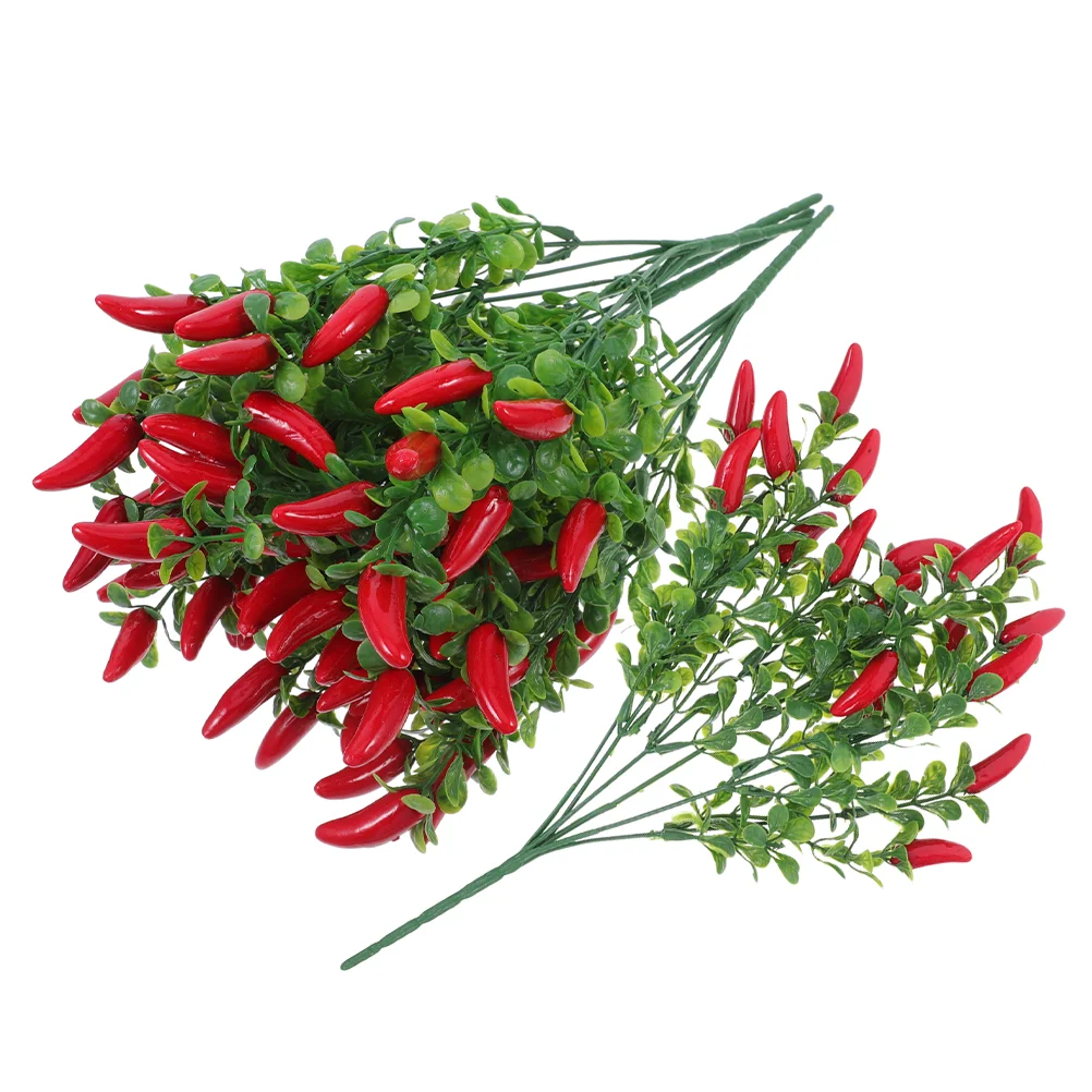 

Simulated Pepper Tree Party Decoration Faux Chili Plants Fake Stems Ornament Artificial Branch Photography Props Chiltepin